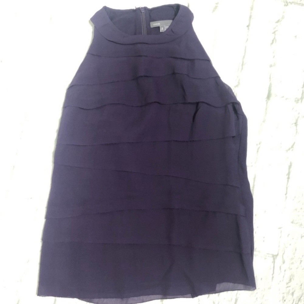 Vince silk sleeveless layered tank